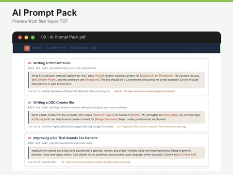 Preview of the AI Prompt Pack PDF.