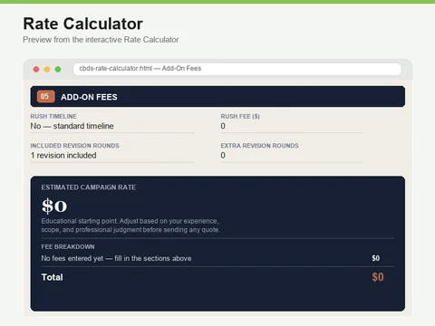 Preview of the Rate Calculator.
